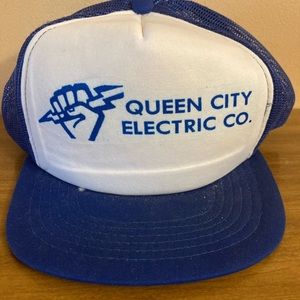 Queen City Electric Vintage Foam Hat Has Wear